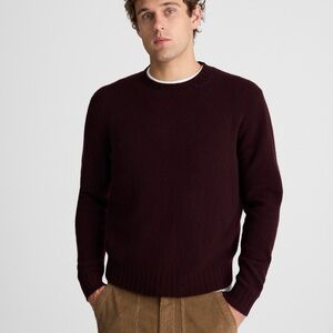 Madewell Crewneck Sweater in Heritage Merino Wool Deep Wine Men’s Size M NWT
